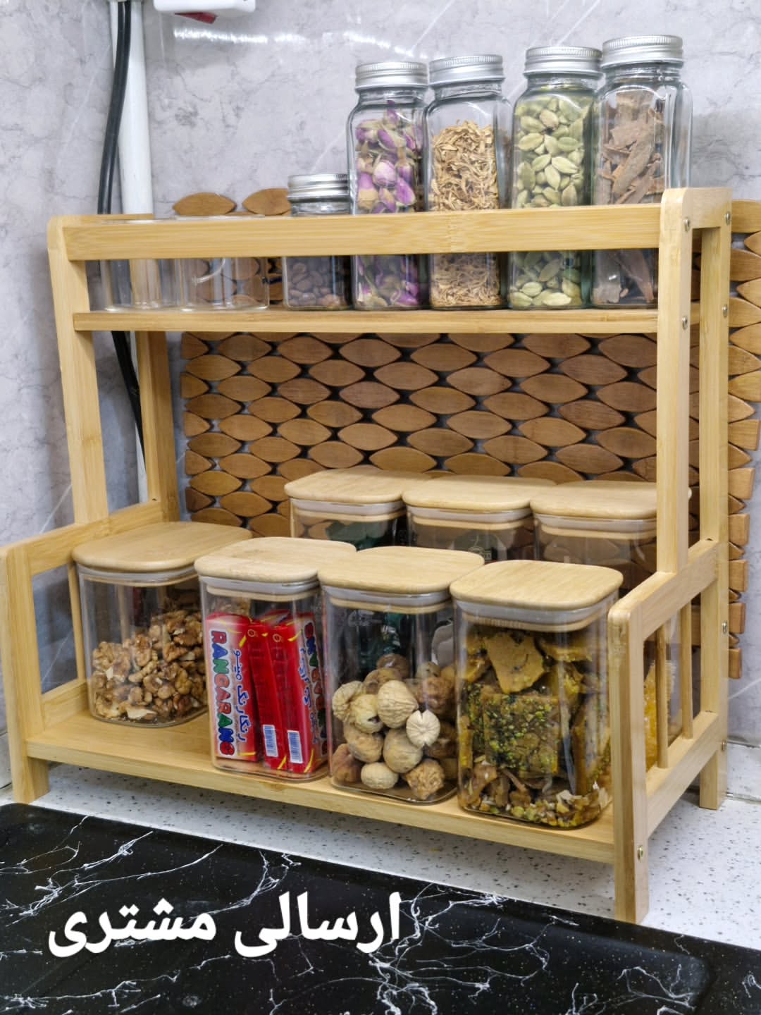 استند بانکه خالی بامبو قابل شست و شو وارداتی بدون بانکه